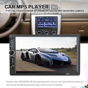 img 3 attached to 📱 Автомагнитола Dual Din с Bluetooth и камерой заднего вида: 7-дюймовый сенсорный экран с USB/AUX/FM и поддержкой зеркального отображения телефона