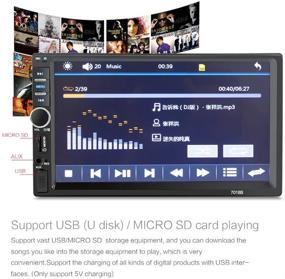 img 1 attached to 📱 Автомагнитола Dual Din с Bluetooth и камерой заднего вида: 7-дюймовый сенсорный экран с USB/AUX/FM и поддержкой зеркального отображения телефона