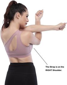 img 3 attached to 🏋️ MATHACINO One Shoulder Sports Bra: Sexy & Cute Medium Support for Women's Workout and Yoga