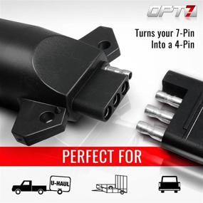 img 3 attached to Enhanced OPT7 Weatherproof 7 Way Flat Blade to 4 Way Pin Adapter with Secure Tab - Ideal for Trailer Tow Hitch and Redline Tailgate LED
