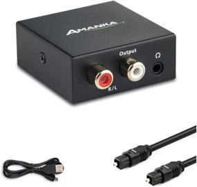 img 4 attached to AMANKA Digital to Analog Audio Converter with Fiber Cable - 🔌 Optical Toslink and Coaxial Inputs to RCA and 3.5mm AUX (Headphone) Outputs