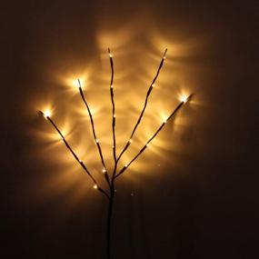 img 1 attached to Pack of 4 Battery Powered LED Willow Twig Branch Lights - DIY Decorative Artificial Tree Lights with Warm White Glow - 30 Inches, 20 LEDs