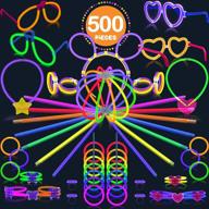 🌈 мега-набор 500 палочек play22 glow sticks - 8” ультра яркие палочки разных цветов для вечеринок - включает 200 палочек-люминесцентов и 300 аксессуаров - ожерелья и браслеты для взрослых и детей на палочках-люминесцентах, модель 6045 логотип