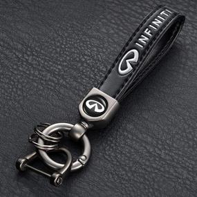 img 1 attached to 🔑 Infinite Style: Premium Leather Infiniti Lanyard for Car Keys - Ideal Accessories for QX60 and Q50