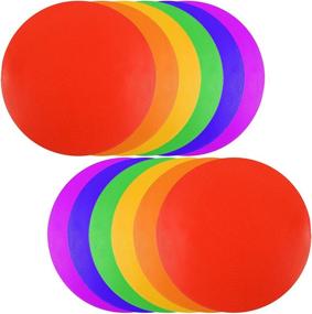 img 4 attached to 🎯 12pcs Colorful Rubber Spot Markers, 9 Inch Non Slip Floor Dots with Carrying Bag - Versatile Anti-Slip Rubber for Drills, Training, Soccer, Football, Basketball, Footwork, Kids School Teaching Marker Field