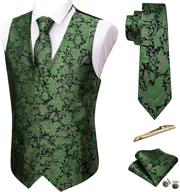 👔 stylish and versatile barry wang paisley necktie waistcoat: must-have men's accessory in ties, cummerbunds & pocket squares logo