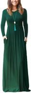 👗 haomeili women's long sleeve maxi dress with pockets - casual and comfortable logo