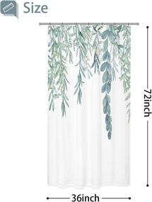 img 1 attached to 🌿 Riyidecor Walkin Small Stall Shower Curtain: 36Wx72H Inch Waterproof Eucalyptus Plants Bathroom Decor Set with Green Leaves Design, 7-Pack Plastic Hooks Included - CO-DC1V