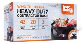 img 4 attached to 🗑️ Iron-Hold 42 Gallon, 3 Mil Contractor Trash Bags - Heavy Duty Industrial Strength, 20 ct, Black - Ultimate SEO