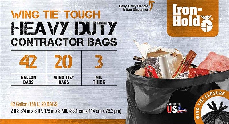 Reli. Contractor Trash Bags 55 Gallon Heavy Duty | 20 Bags w/Ties |  Construction Garbage Bags | Industrial | Extra Large/Big | Black