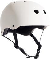 modern matte white commuter bike and skate helmet by critical cycles logo