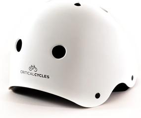 img 2 attached to Modern Matte White Commuter Bike and Skate Helmet by Critical Cycles