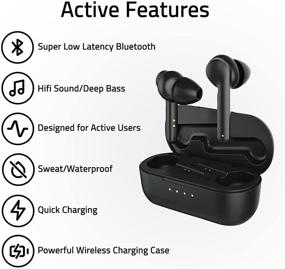 img 3 attached to 🎧 Наушники HedGear HEDSTIX TWS Bluetooth v5.0: беспроводная зарядка, низкая задержка, звук HiFi, сенсорное управление, улучшенные басы