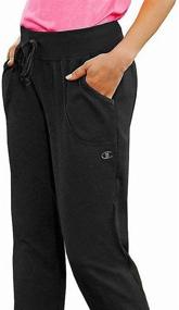 img 2 attached to 👖 Champion Women's Cotton Jersey Pant, Black, M - Comfortable and Stylish Bottoms for Women