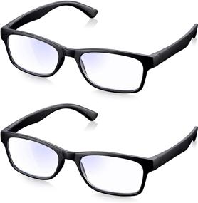 img 1 attached to Read Optics Blue Light Glasses: Zero Magnification for Computer, Gaming, 💙 Digital & TV – 2 Pack to Prevent Eye Strain and Fatigue
