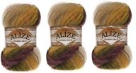 🧶 alize angora gold batik yarn, 20% wool 80% acrylic, lot of 3 skeins, 300g 1805yds, for thread crochet, lace, and hand knitting, turkish yarn (5850) logo