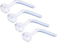 👃 set of 4 bioflex clear retainer nose piercing jewelry, 20g, size no size logo