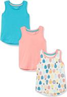 🌸 amazon essentials bright blossom girls' 3-pack: tops, tees & blouses for effortless style logo