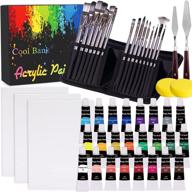 🎨 48 piece professional acrylic paint set with 24 vibrant colors, 16 art brushes, paint knife, sponge, and 3 8" x 10" canvas – complete painting supplies for artists logo