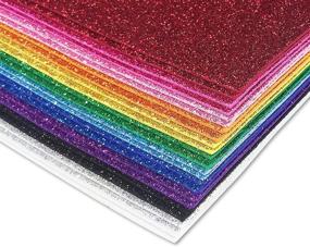 img 3 attached to 🎨 36-Pack Glitter Foam Sheets, 9x12 Inch, Better Office Products, Assorted 12 Colors, Arts and Crafts, 36 Sheets