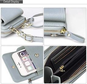 img 1 attached to Stylish Women's Crossbody Cell Phone Bag with RFID Card Slots - Small Shoulder Purse for iPhone 11/Se 2020/11 Pro/Xr/X/Xs Max/8/7/6 Plus & Samsung - Genuine Leather Travel Wallet Case Handbag Phone Pocket Clutch