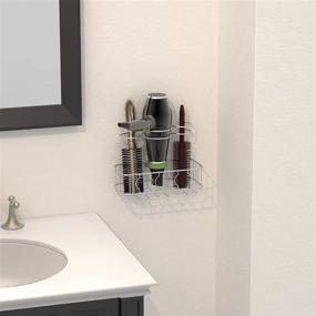 img 2 attached to 💇 Sleek Chrome Organizer for Hair Dryer & Styling Tools: SimpleHouseware Cabinet Door/Wall Mount Storage Solution