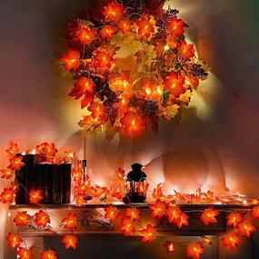 img 4 attached to Vibrant 2 Pack 20FT/40LED Battery Operated Fall Fairy Lights - Perfect for Thanksgiving, Halloween, Christmas Decorations!