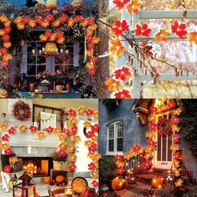 img 1 attached to Vibrant 2 Pack 20FT/40LED Battery Operated Fall Fairy Lights - Perfect for Thanksgiving, Halloween, Christmas Decorations!