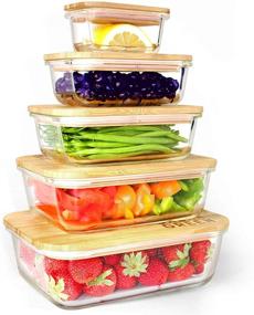 img 4 attached to Stylish Glass Containers with Bamboo Lids: Urban Green's Eco-Friendly Storage Solution