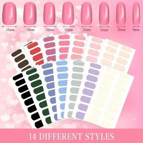 img 1 attached to 💅 Fashion Your Nails with 14 Sheets of 224 Colorful Nail Polish Strips: Self-Adhesive Stickers for DIY Nail Art with Nail Files included (Fresh Colors)