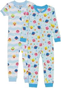 img 4 attached to Adorable and Comfy: Nickelodeon Boys' Baby Shark Snug Fit Cotton Footless Pajamas for a Restful Night