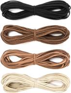 🎨 peachy keen crafts faux leather cord thread - 4 color set - 40 yards total - suede string for diy bracelet, necklace, and jewelry making logo