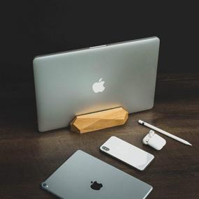 img 3 attached to 🖥️ Oakywood Laptop Dock - Stylish Vertical MacBook Stand (Oak)