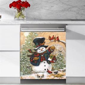 img 3 attached to Magnetic Decal Snowman Dishwasher Decor Country 23X26Inch