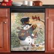 magnetic decal snowman dishwasher decor country 23x26inch logo