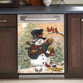 img 2 attached to Magnetic Decal Snowman Dishwasher Decor Country 23X26Inch