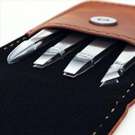🔧 precision stainless steel professional tweezers set - 4 piece eyebrow kit with travel case - ideal for hair removal, splinters, ingrown hairs, ticks, blackheads & eyebrows logo