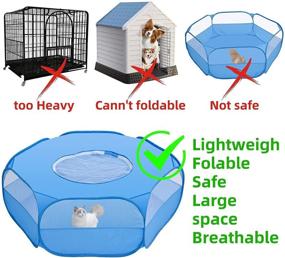 img 2 attached to 🐾 Portable Small Animal Playpen Cage: Pet Playpen with Top Cover for Anti-Escape, Foldable & Breathable Transparent Design, Ideal Guinea Pig Cage Playpen for Bunny, Puppy, Rabbits, Hamster, and More