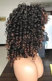 img 1 attached to 🌟 Beautiful Afro-Curly Wigs in Black with Stunning Warm Brown Highlights and Bangs for Natural-Looking Daily Wear (Color: T1B/30)