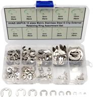 🔒 efficient 250pcs stainless steel e-clip external retaining ring set by hvazi logo