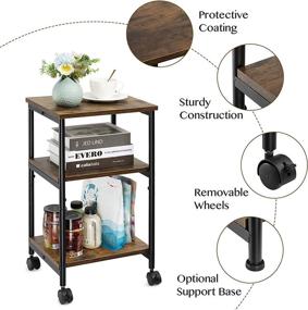 img 1 attached to Hadulcet 3-Tier Industrial Style End Table: Storage & Style for Small Spaces