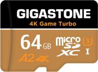 5-year free data recovery | gigastone 64gb micro sd card | 4k game turbo | microsdxc memory card for 📷 nintendo switch, gopro, action camera, dji, drone | uhd video | r/w up to 95/35mb/s | uhs-i u3 a2 v30 c10 logo