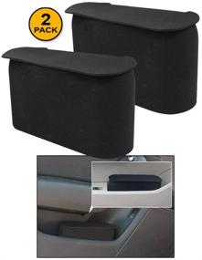 img 1 attached to 🚗 JAVOedge (2-Pack) Small Car Trash Can with Lid - Flexible Material, Perfect Fit for Most Side Doors, Black
