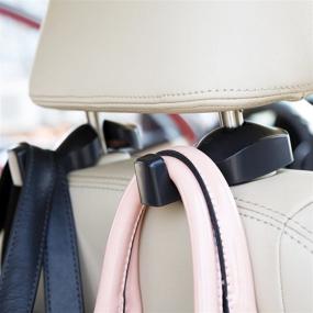 img 4 attached to 🚗 CHITRONIC Universal Car Seat Back Headrest Hanger Hooks Storage - Set of 2 (Black) - Convenient Organizer for Purse, Groceries, Bag, and Handbag