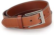 classy and rugged: handsome factory brown leather belt for men logo