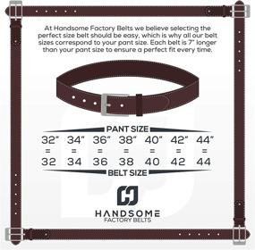 img 2 attached to Classy and Rugged: Handsome Factory Brown Leather Belt for Men