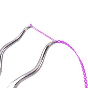 img 1 attached to 🔗 Длинные 4 мм фиолетовые зубные силовые цепи на катушке - эластичные брекеты из резиновой ленты