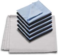 🧺 11pcs parzary microfiber cleaning cloths: premium soft glasses cleaning cloth set with 10pcs (6"x7") + 1pcs (12"x12") screen cleaner - ideal for electronics, camera lens, ipad, laptop, and more! individual wrapped logo
