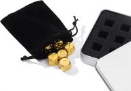 🎲 metal brass dice set, 6pcs d6 13mm for tabletop games, xmxiayun poker party toy with portable case – perfect gift for men, boyfriends логотип