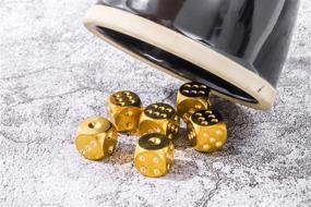 img 3 attached to 🎲 Metal Brass Dice Set, 6PCS D6 13mm for Tabletop Games, XMXIAYUN Poker Party Toy with Portable Case – Perfect Gift for Men, Boyfriends